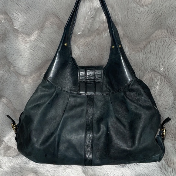 Vintage Bulgari Distressed Leather Shoulder Bag - Picture 3 of 9